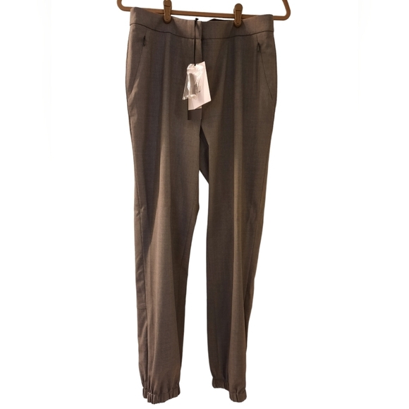 CARLISLE Wool Jogger Trousers Zip Gussetted Elastic Ankle Dress Pants 10 - Picture 2 of 10